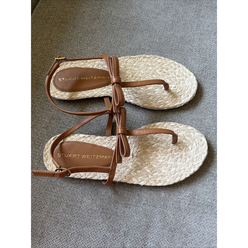 Stuart Weitzman Women Felicity Slingback Espadrille Sandal Sz 8 Macchiato NWOB - Picture 7 of 7